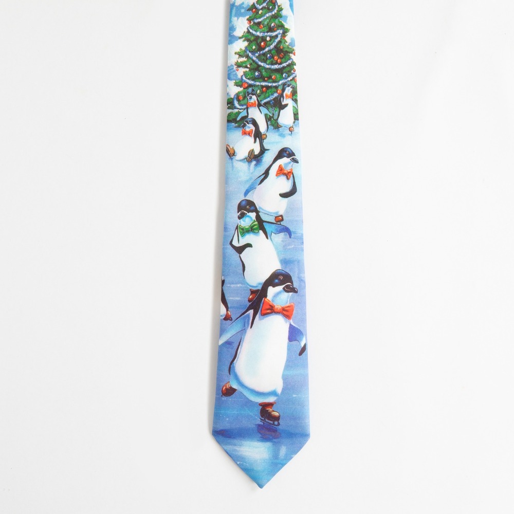 Ralph Marlin Penguin Christmas Novelty Tie Made in USA‎ - Picture 2 of 12